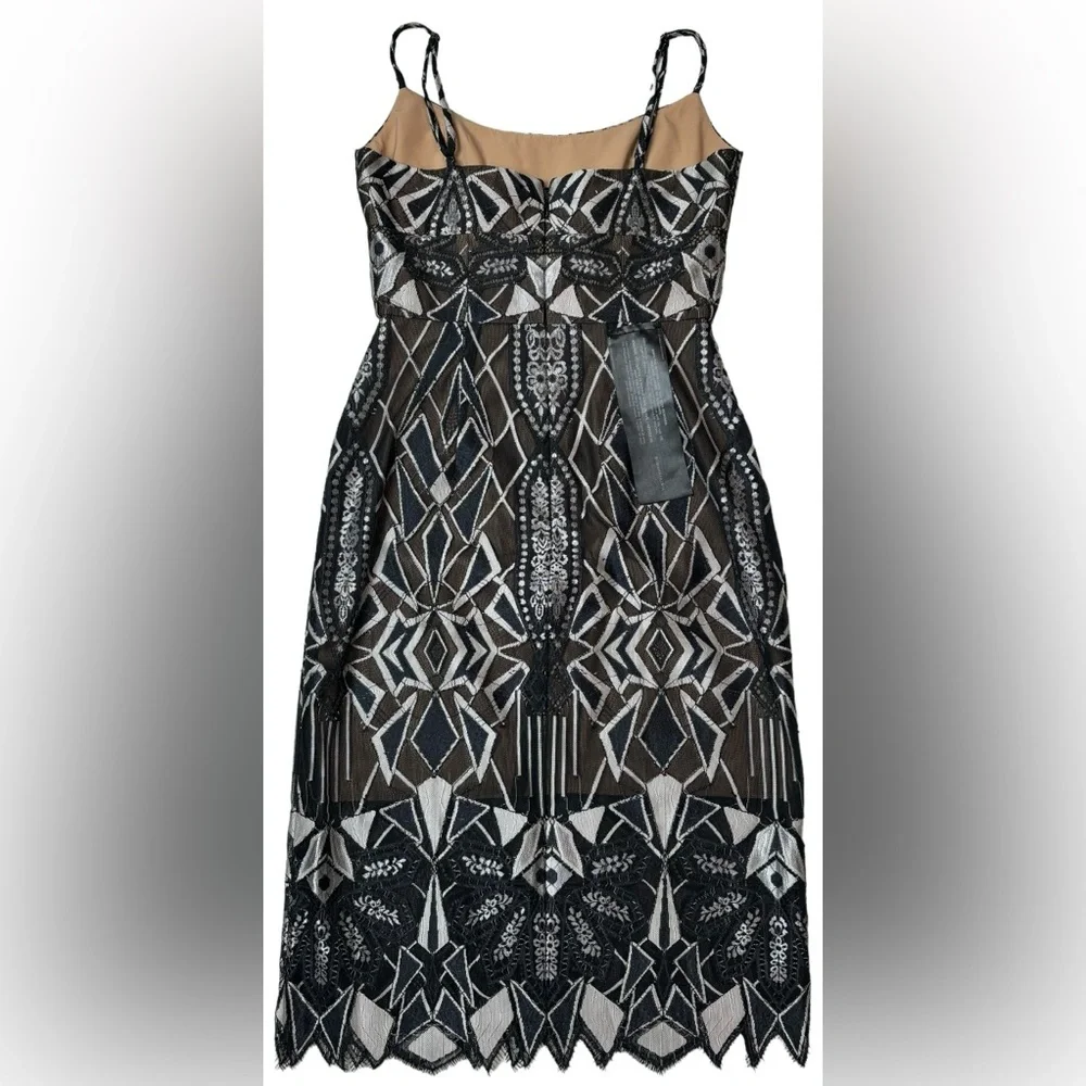 NWT BCBGMAXAZRIA Alese Floral Geometric Pattern Midi Dress - Picture 5 of 10
